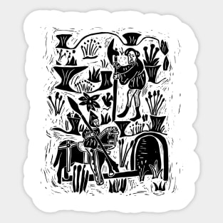 Sir Gawain and the Green Knight (Black Ink Version) Sticker